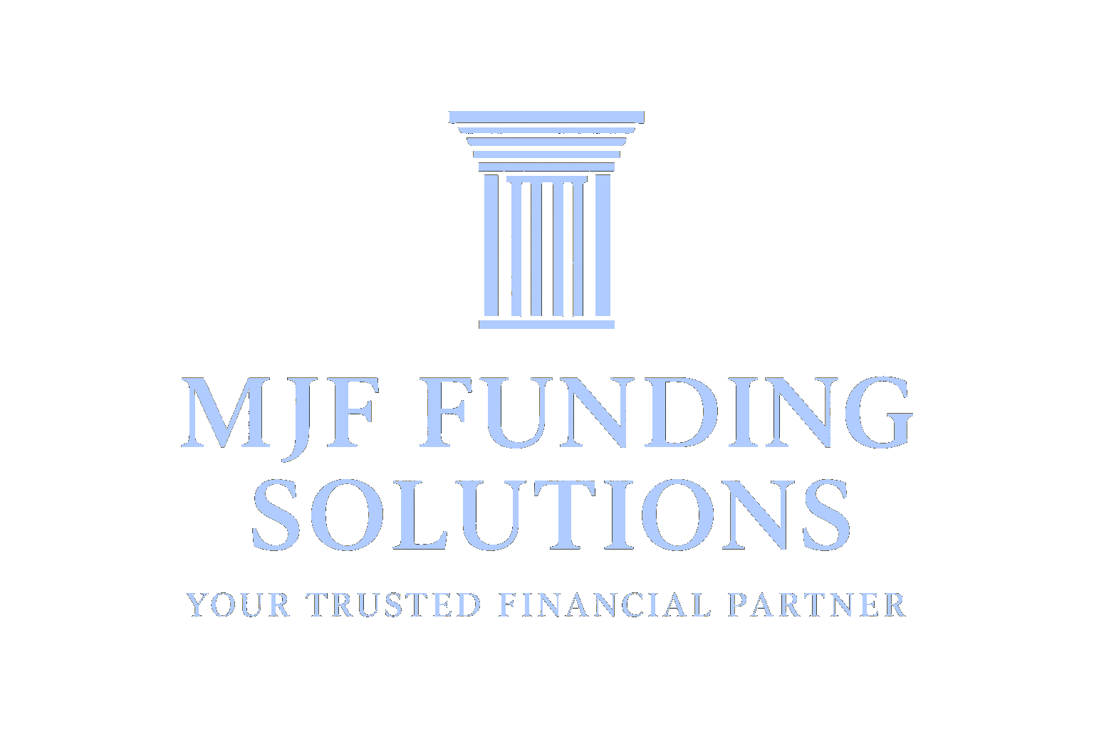 Logo with a blue column and text reading 'MJF Funding Solutions' and 'Your Trusted Financial Partner'.