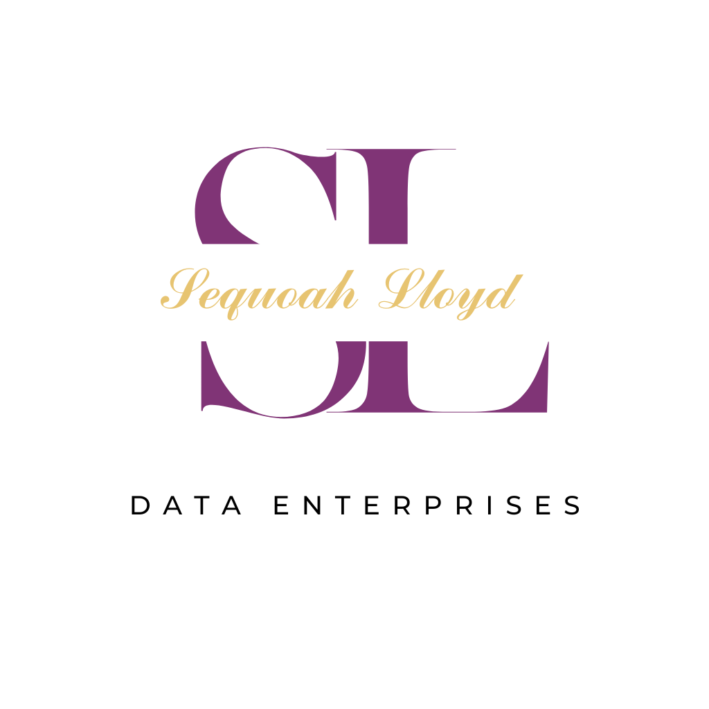 Logo with purple stylized letters, gold name, and black text on white background.